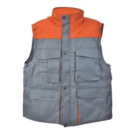 Γιλέκο δίχρωμο M 17010 γκρι-πορτοκαλι